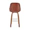 Armen Living Arabela 26" Brown Faux Leather and Walnut Wood Swivel Bar Stool LCAABAWABR26 - alternate 3